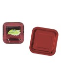 Plate set Algon Red 26 cm 3 Pieces (18 Units)