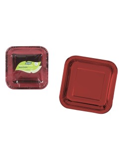 Plate set Algon Red 26 cm 3 Pieces (18 Units)