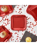 Plate set Algon Red 26 cm 3 Pieces (18 Units)