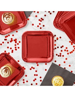 Plate set Algon Red 26 cm 3 Pieces (18 Units)