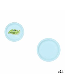 Plate set Algon Blue 20 cm 10 Pieces (24 Units)