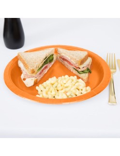 Plate set Algon Orange 20 cm 10 Pieces (24 Units)