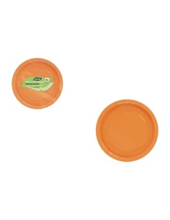 Plate set Algon Orange 20 cm 10 Pieces (24 Units)