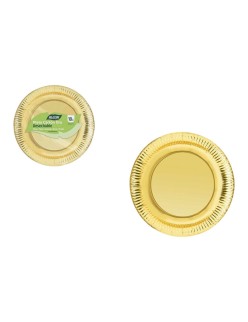 Plate set Algon Golden 23 cm 10 Pieces (18 Units)