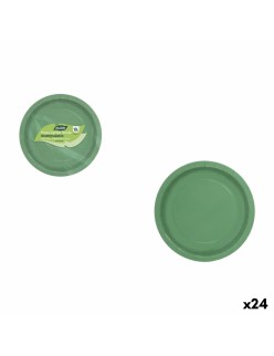 Plate set Algon Green 20 cm 10 Pieces (24 Units)