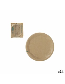 Plate set Algon Brown 22 cm 10 Pieces (24 Units)