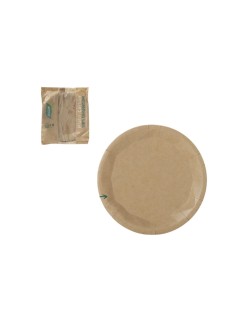Plate set Algon Brown 22 cm 10 Pieces (24 Units)