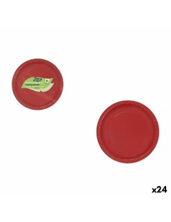 Plate set Algon Red 20 cm 10 Pieces (24 Units)