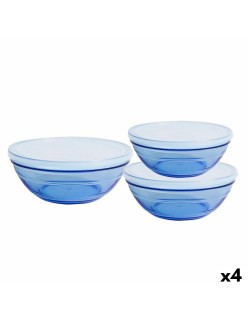 Set of bowls Duralex   Blue With lid 3 Pieces (4 Units)  