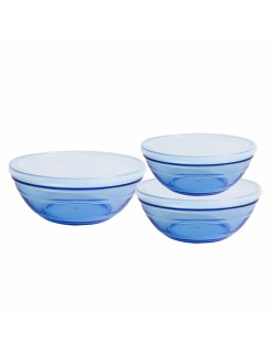 Set di Ciotole Duralex   Azzurro Con coperchio 3 Pezzi (4 Unità)  