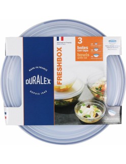 Set di Ciotole Duralex   Azzurro Con coperchio 3 Pezzi (4 Unità)  
