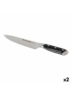 Cuchillo de Cocina Quttin DAMASKUS Negro Plateado 20 cm (2 Unidades)