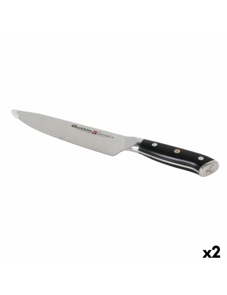 Cuchillo de Cocina Quttin DAMASKUS Negro Plateado 20 cm (2 Unidades)