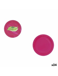 Plate set Algon Fuchsia 20 cm 10 Pieces (24 Units)