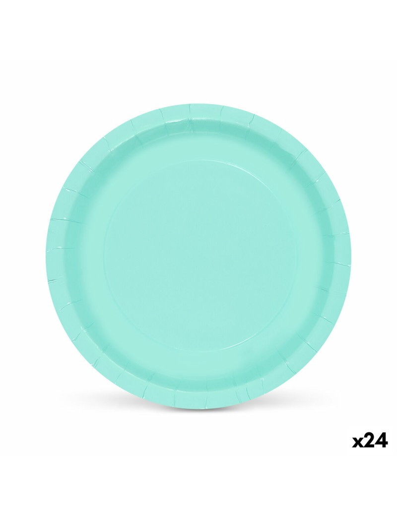Plate set Algon Aquamarine 20 cm 10 Pieces (24 Units)