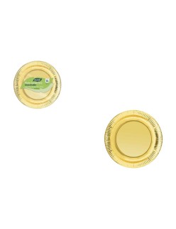 Plate set Algon Golden 18 cm 12 Pieces (18 Units)