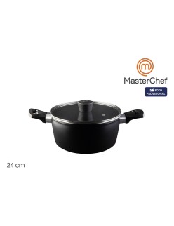 Casseruola con coperchio MasterChef 24 cm (4 Unità)