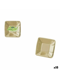 Plate set Algon Golden 18 cm 12 Pieces (18 Units)