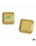 Plate set Algon Golden 23 cm 10 Pieces (18 Units)