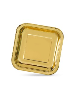 Plate set Algon Golden 23 cm 10 Pieces (18 Units)