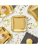 Plate set Algon Golden 23 cm 10 Pieces (18 Units)