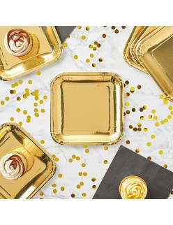 Plate set Algon Golden 23 cm 10 Pieces (18 Units)