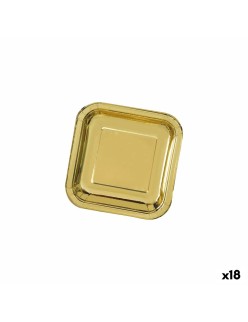 Plate set Algon Golden 26 cm 3 Pieces (18 Units)