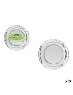 Plate set Algon Silver 23 cm 10 Pieces (18 Units)