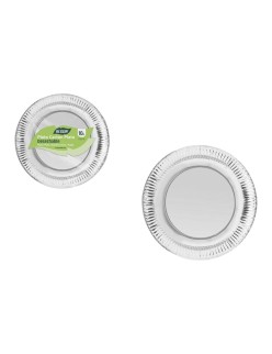 Plate set Algon Silver 23 cm 10 Pieces (18 Units)