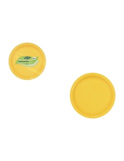 Plate set Algon Yellow 20 cm 10 Pieces (24 Units)