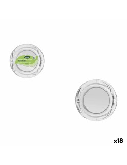 Plate set Algon Silver 18 cm 12 Pieces (18 Units)