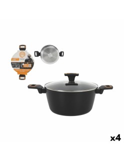 Casseruola con coperchio MasterChef 24 cm 2,5 mm (4 Unità)