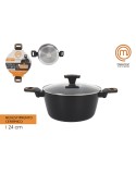 Casseruola con coperchio MasterChef 24 cm 2,5 mm (4 Unità)