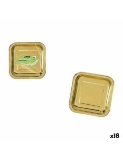 Plate set Algon Golden 20 cm 10 Pieces (18 Units)