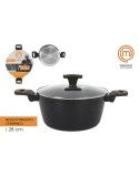 Casseruola con coperchio MasterChef 28 cm 2,5 mm (4 Unità)
