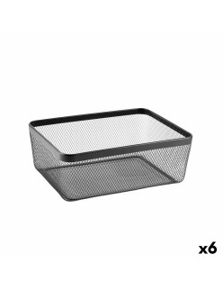 Cestino Multiuso Confortime Nero Metallo 30,5 x 40,5 x 15,2 cm (6 Unità)