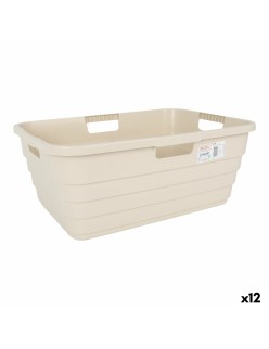 Cesto per i Panni Tontarelli Maya Beige Plastica 54,5 x 37,5 x 22 cm (12 Unità)