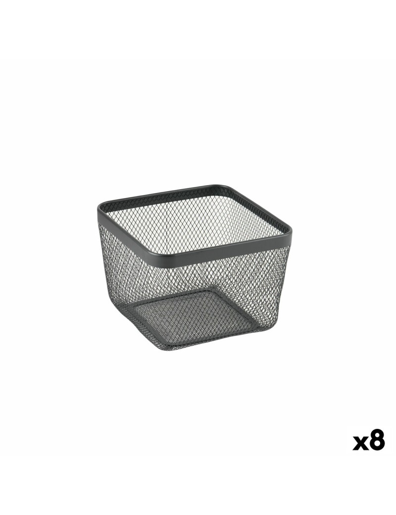 Cestino Multiuso Confortime Nero Metallo 24,5 x 24,5 x 17 cm (8 Unità)