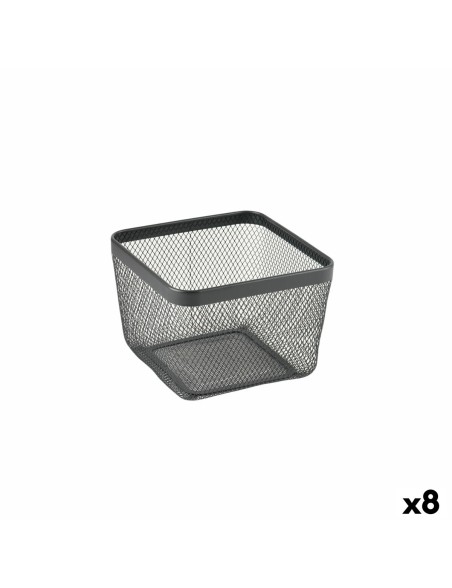Mehrzweckkorb Confortime Schwarz Metall 24,5 x 24,5 x 17 cm (8 Stück)