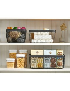 Cestino Multiuso Confortime Nero Metallo 24,5 x 24,5 x 17 cm (8 Unità)