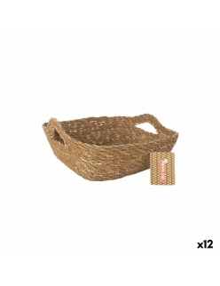 Multi-purpose basket Privilege Brown wicker 22 x 22 x 8 cm (12 Units)