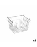 Cestino Multiuso Confortime Grigio Metallo 32 x 27 x 23 cm (6 Unità)