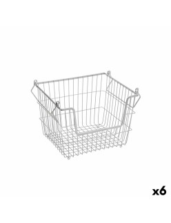Cestino Multiuso Confortime Grigio Metallo 32 x 27 x 23 cm (6 Unità)