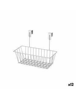 Cestino Multiuso Confortime Grigio Metallo 28 x 15 x 21 cm (12 Unità)
