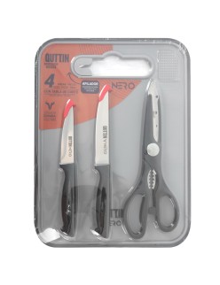 Set de Cuchillos Quttin Nero 4 Piezas (6 Unidades)