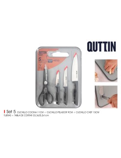 Set de Cuchillos Quttin Nero 5 Piezas (4 Unidades)
