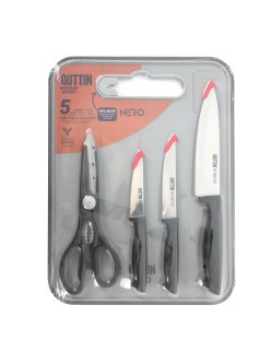 Set de Cuchillos Quttin Nero 5 Piezas (4 Unidades)