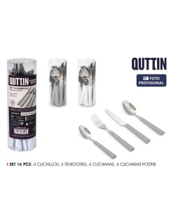 Cubertería Quttin DOIO Plástico 16 Piezas 17 Piezas (6 Unidades)