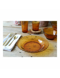 Flat Plate Duralex Picardie Crystal Amber Ø 26 cm (24 Units)