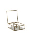 Jewelry box DKD Home Decor Green Light grey Metal Crystal 15 x 15 x 5,5 cm (2 Units)
